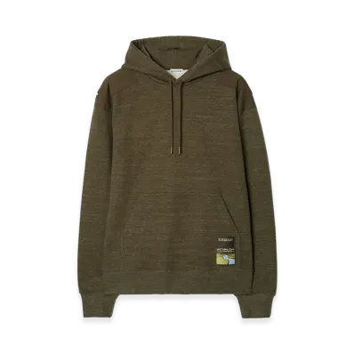 Burberry Landscape Label Cotton Hoodie "Thorn Green Melange"