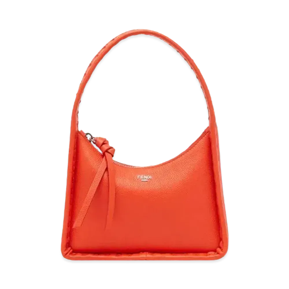 FENDI Mini Fendessence Small Selleria Bag With 264 Hand-Sewn Topstitches "Red"