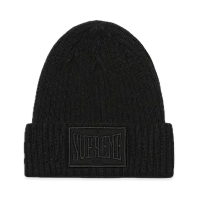 Supreme Overdyed Patch Beanie "Black"