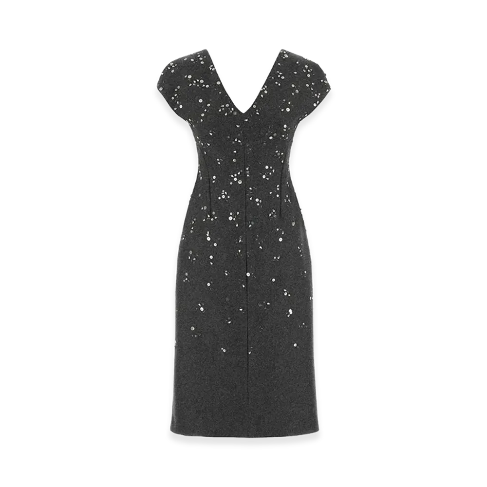 Jil Sander Women's Felt Dress "Dark Grey"