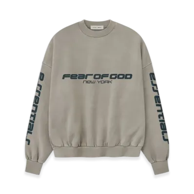 FEAR OF GOD ESSENTIALS Heavy Fleece Cropped Relaxed Sweatshirt "Smoke Grey"