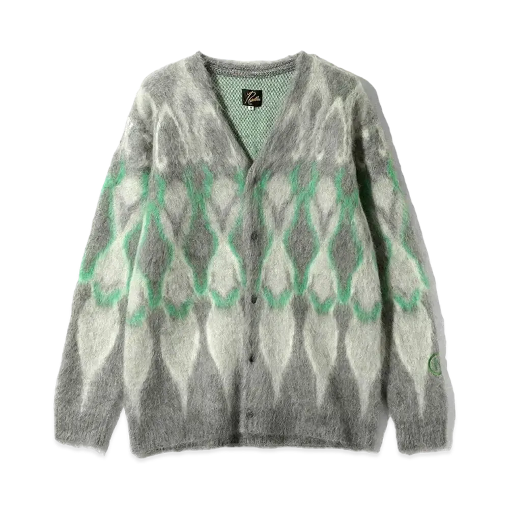 Needles x Hidden Mohair Cardigan "Grey/Green"