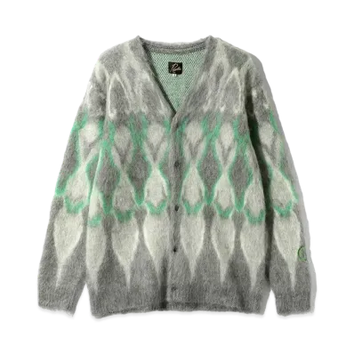 Needles x Hidden Mohair Cardigan "Grey/Green"
