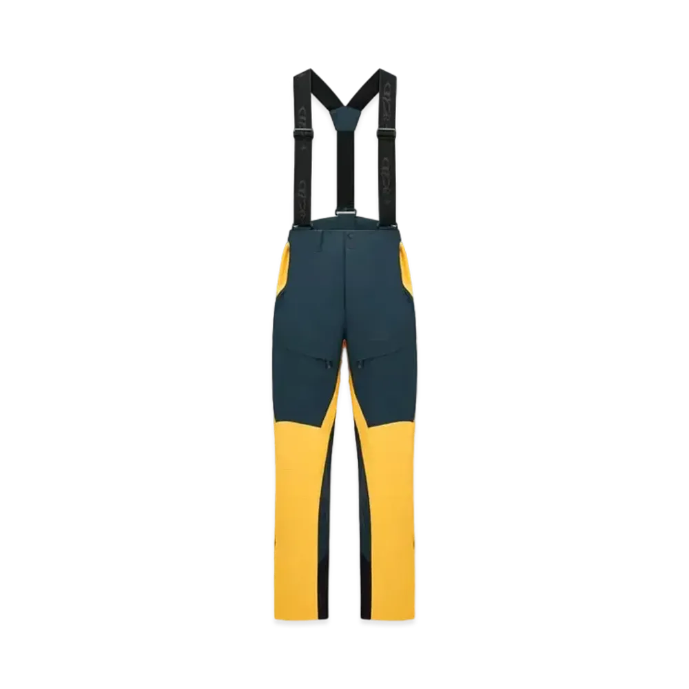 Dior x Descente x LEWIS HAMILTON Ski Pants With Suspenders Technical Taffeta "Navy Blue/Yellow"