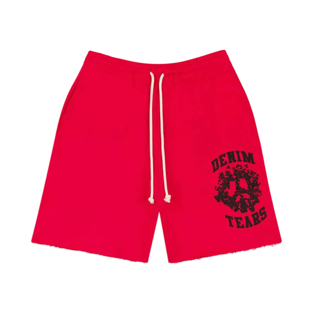 DENIM TEARS Denim University Sweat Shorts "Red"