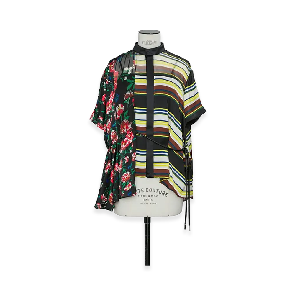 sacai Women's Pattern Mix Blouse "Black Multi"