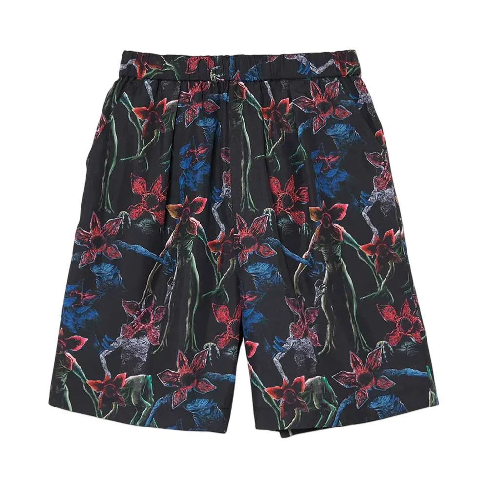 graniph x Stranger Things Demogorgon Pattern Big Silhouette Short Pants "Black"