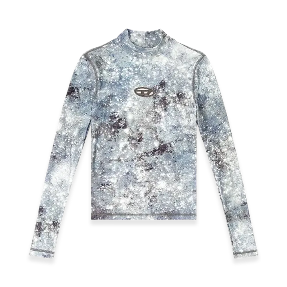 Diesel T-Akara Long Sleeved Turtle Neck Top "Blue Gray"