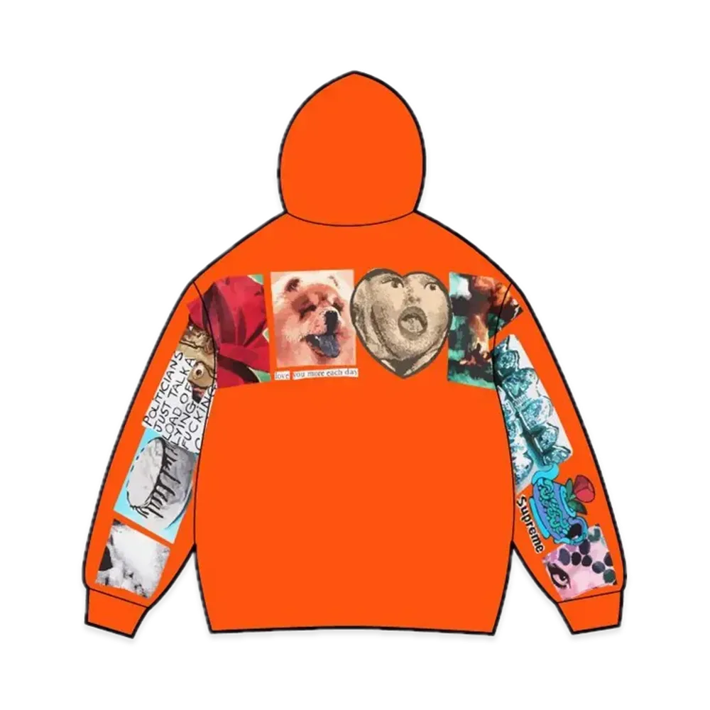 Supreme Spread Zip Up Hooded Sweatshirt "Bright Orange"