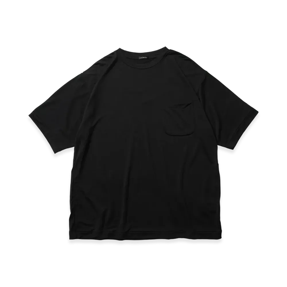 COMOLI Wool Tenjiku T-Shirt "Navy"