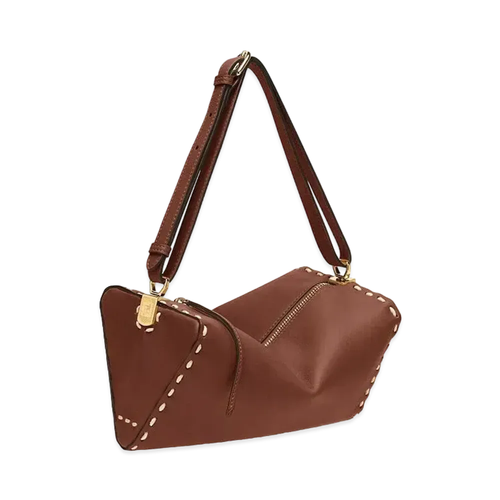 FENDI Triangle Bag Leather Mini-Bag "Brown"