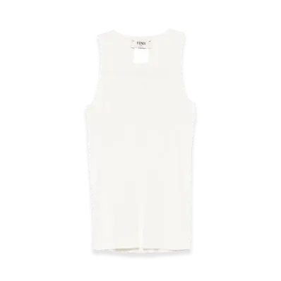 FENDI Women's Tank Top Logo Devore "White"