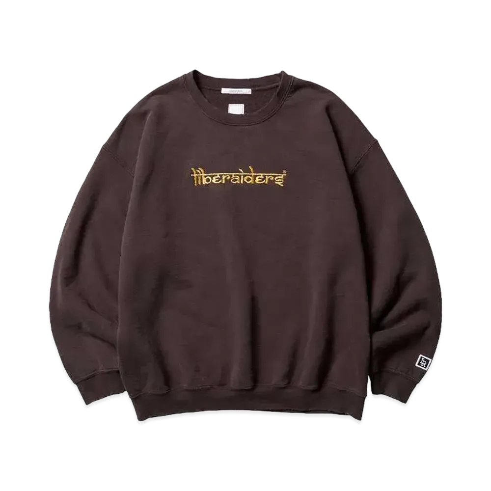 Liberaiders EMBROIDERY LOGO CREWNECK "BROWN"