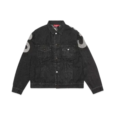 Supreme Inset Logo Denim Trucker Jacket "Black"