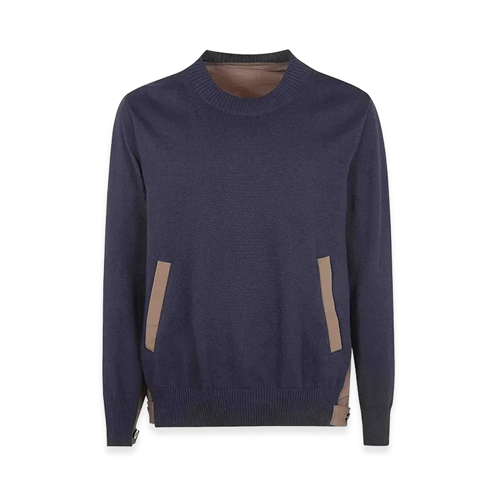 sacai Cotton Typewriter X Knit Pullover "Blue"