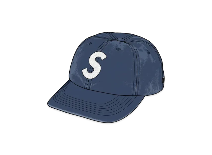 Supreme Washed Canvas S Logo 6-Panel "Navy"