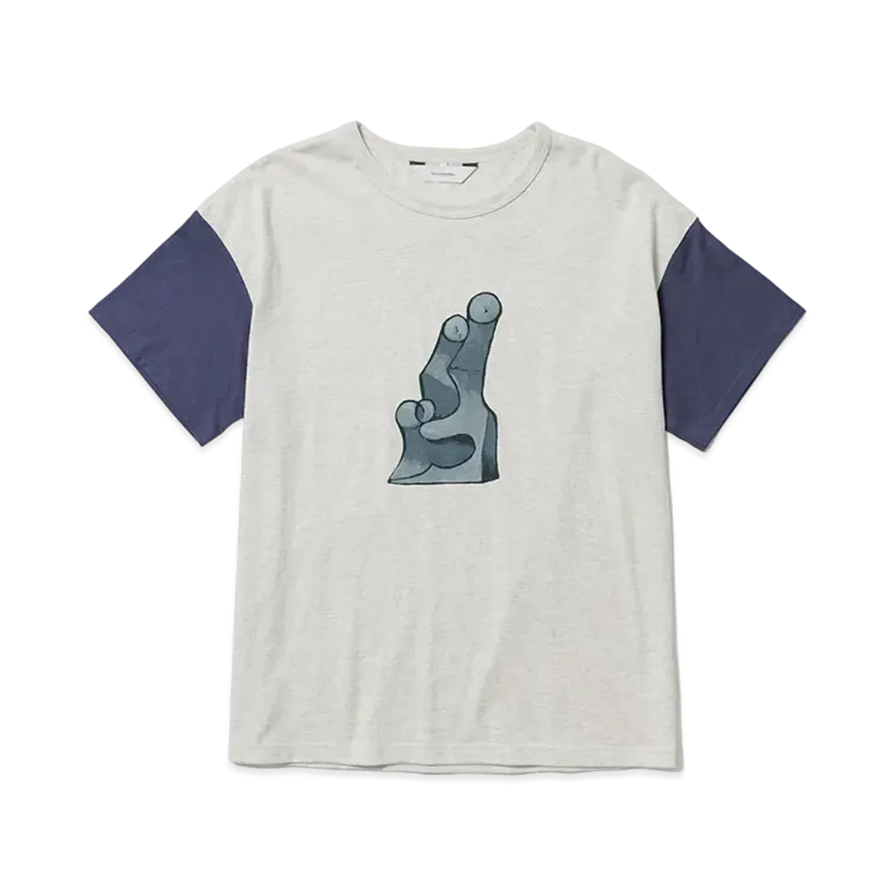 Sasquatchfabrix Cubism Peace 2Tone H/S T-Shirt "Ash Gray/Navy"