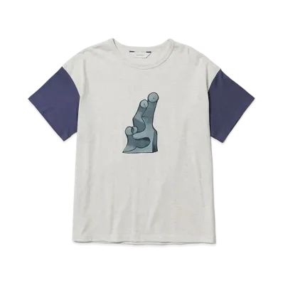 Sasquatchfabrix Cubism Peace 2Tone H/S T-Shirt "Ash Gray/Navy"
