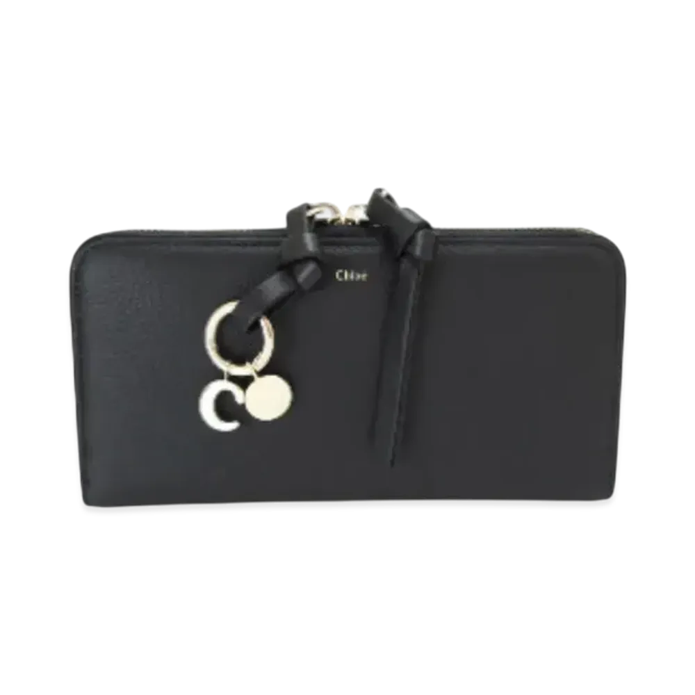 Chloe Alphabet Long Wallet In Leather "Black"