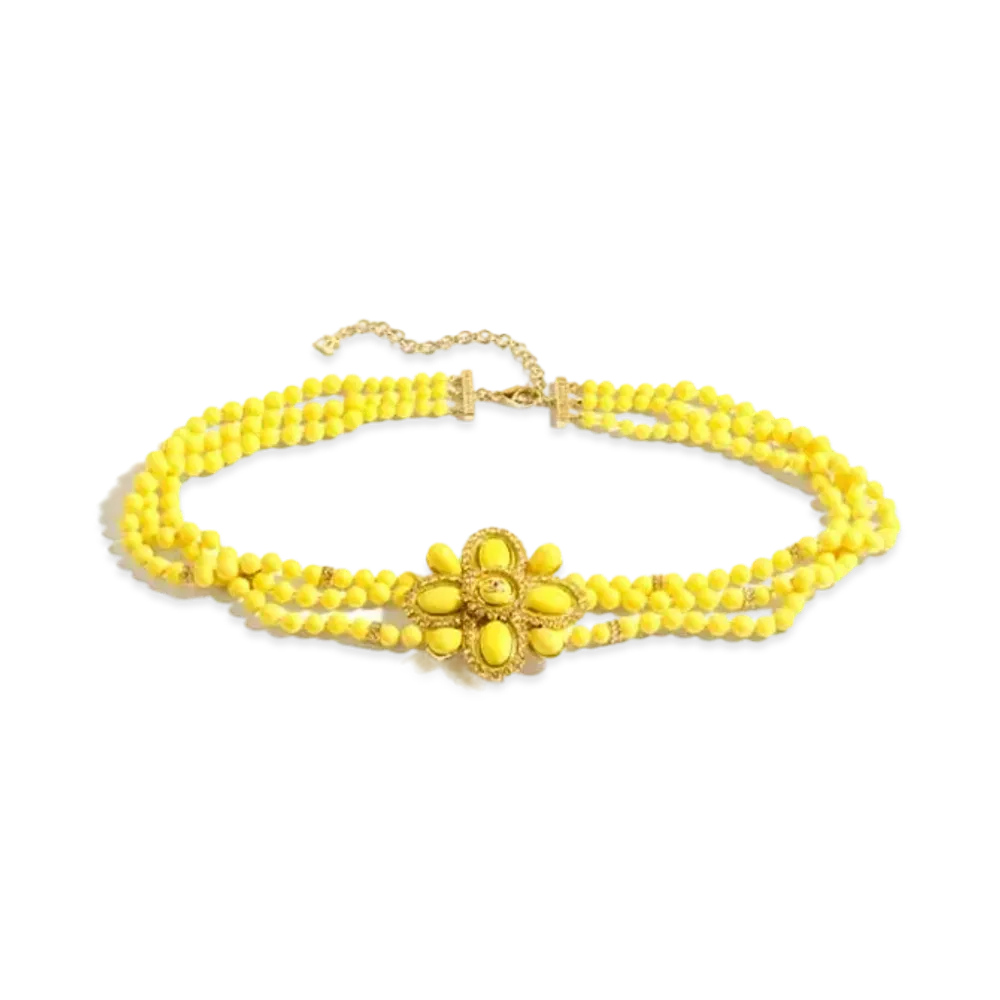 CHANEL Chain Belt Metal, Resin, Glass Pearls & Strass "Gold/Yellow/Crystal"