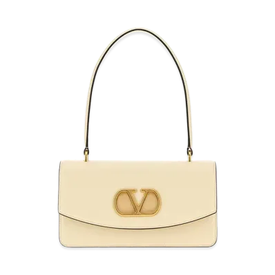 Valentino Women's Leather Vain Shoulder Bag "Ivory/White"