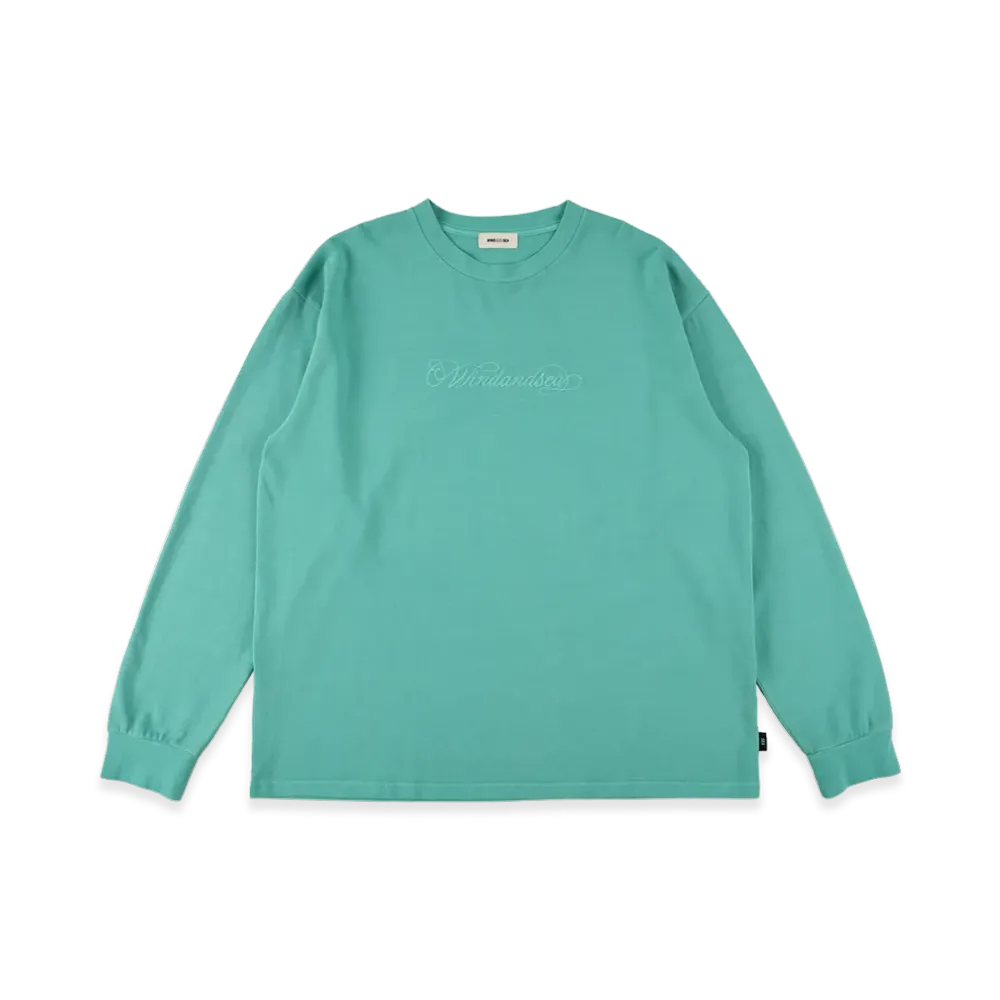 WIND AND SEA Garment Dyed Kanoko L/S Tee "Green"