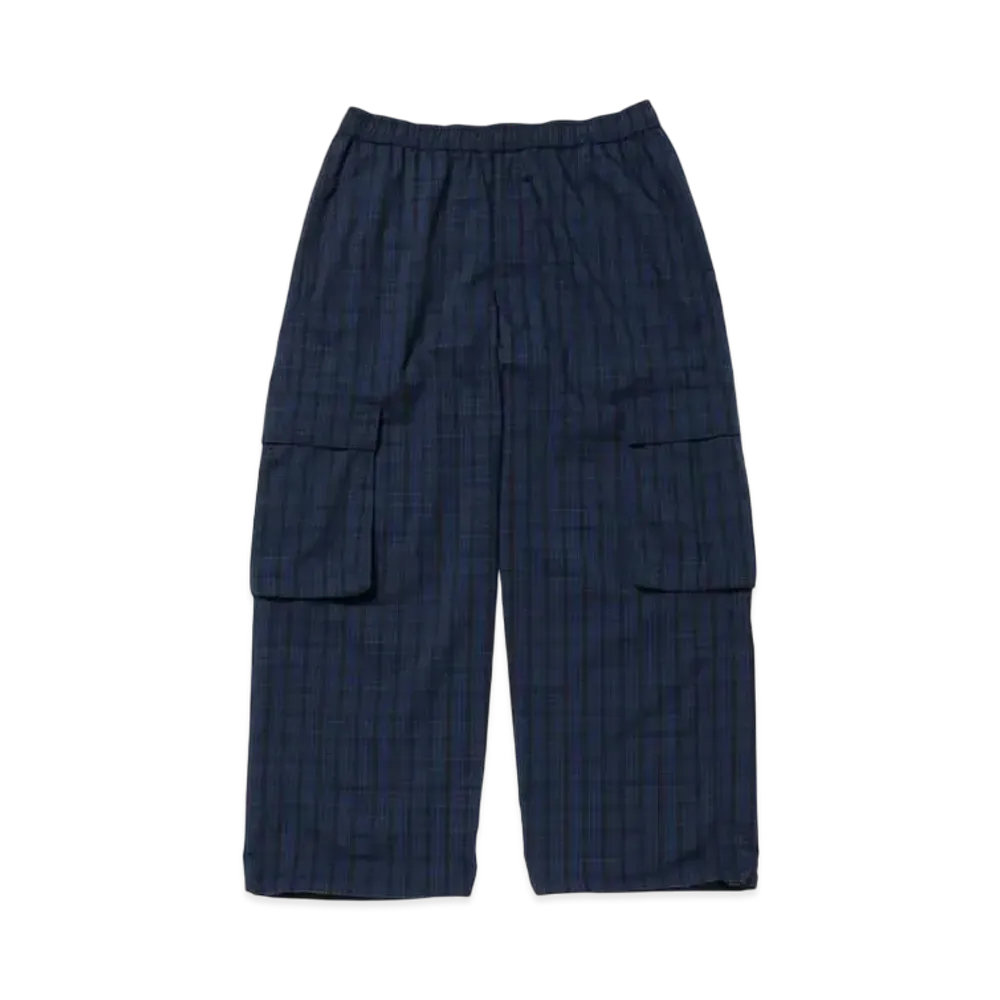 BEAMS Check Cargo Easy Pants "Navy"