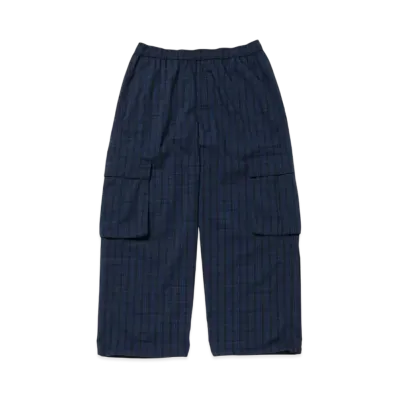 BEAMS Check Cargo Easy Pants "Navy"