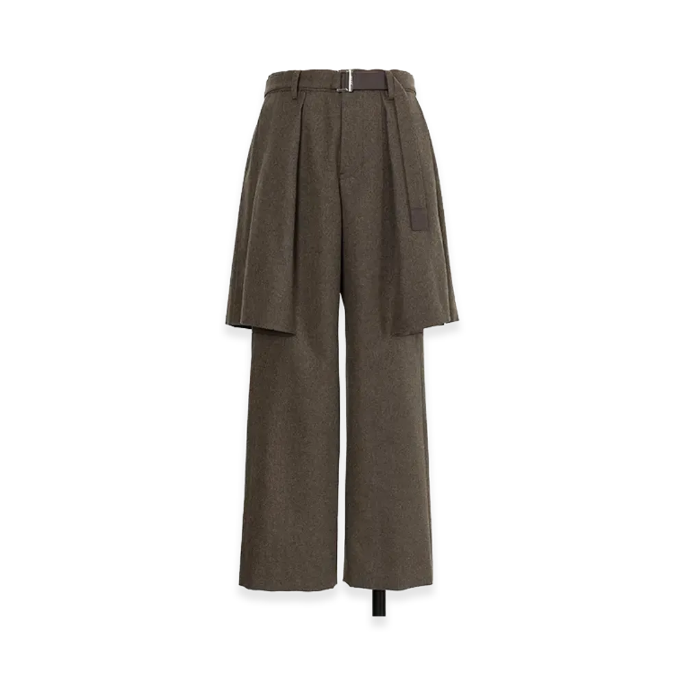 sacai Wool Flannel Pants "Brown"