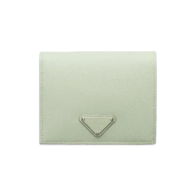 PRADA Saffiano Triangle Wallet "Aqua"