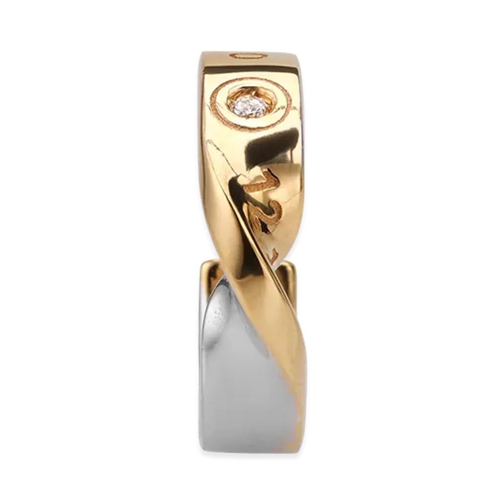 Maison Margiela Numbering Twisted Diamond Ear Cuff "Gold"