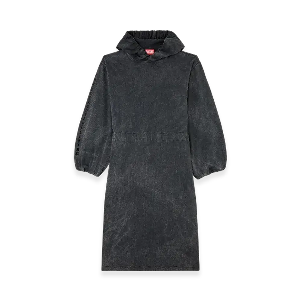 Diesel D-Quind Balloon-Shaped Hooded Midi Dress "Dark Gray"