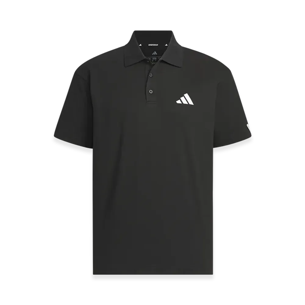 adidas Essentials Plus Loose Fit Small Logo Short Sleeve Polo Shirt "Black"
