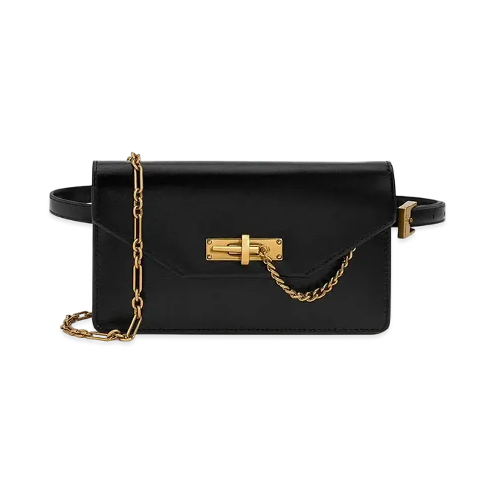 CHARLES & KEITH Samantha Envelope Chain Embellished Crossover Bag "Black"