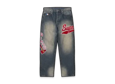 Supreme x Mitchell & Ness Atlanta Braves Loose Fit Jean "Washed Indigo"