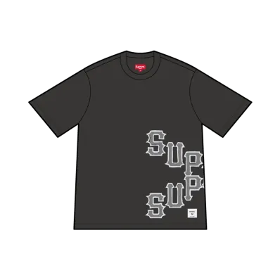 Supreme Cracked Spellout S/S Top "Washed Black"