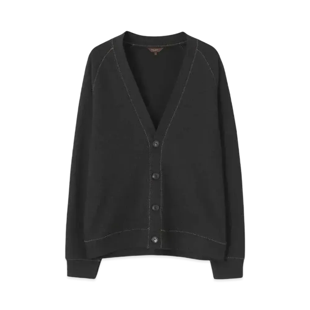Paul Smith Zigzag Stitch Cardigan Cut And Sew "Black"