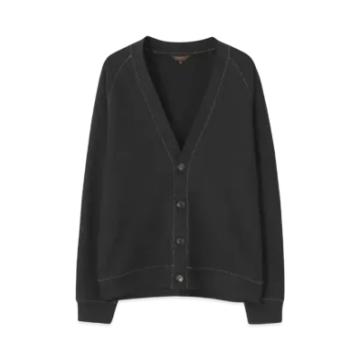Paul Smith Zigzag Stitch Cardigan Cut And Sew "Black"