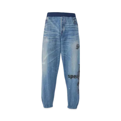 HYSTERIC GLAMOUR Speak No Evil Sweatpants "Dark Indigo Blue"