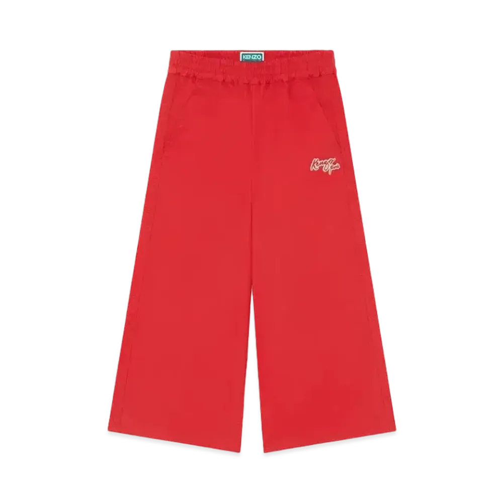 KENZO 'YEAR OF THE DRAGON' Embroidery Cotton Pants "Medium Red"