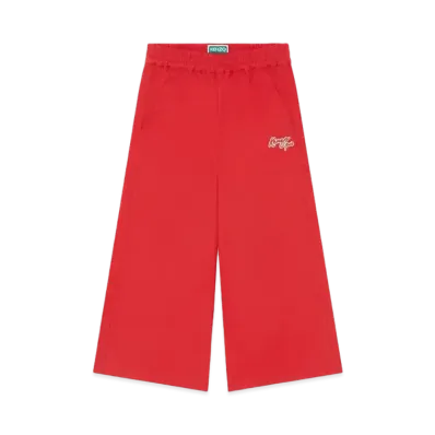 KENZO 'YEAR OF THE DRAGON' Embroidery Cotton Pants "Medium Red"