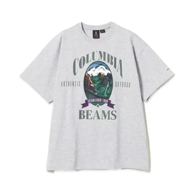 BEAMS x Columbia Willberg Trail Graphic Tee "Grey Heathe"