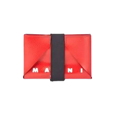 Marni Red And Gray PVC Origami Credit Card Holder "Red/Gray"