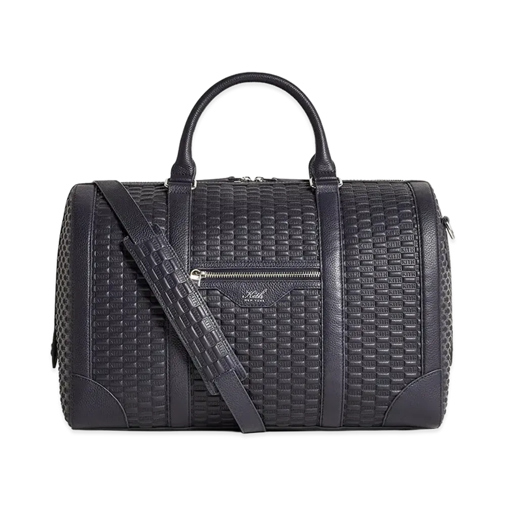 Kith Monogram Tumbled Leather Traveler K40 Duffle Bag "Ink"