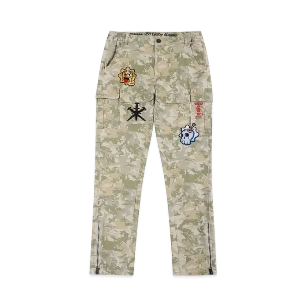 Unknown London Camo Stacked Cargo Pants "Beige"