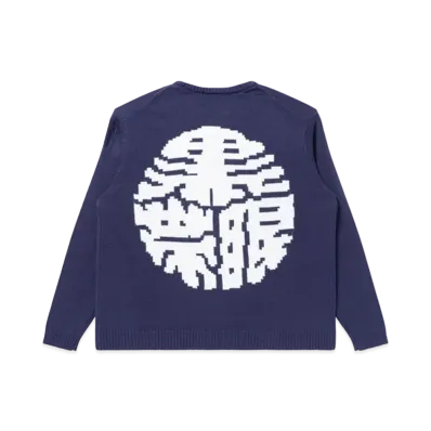 Black Eye Patch Kamon Knit Sweater "Purple"