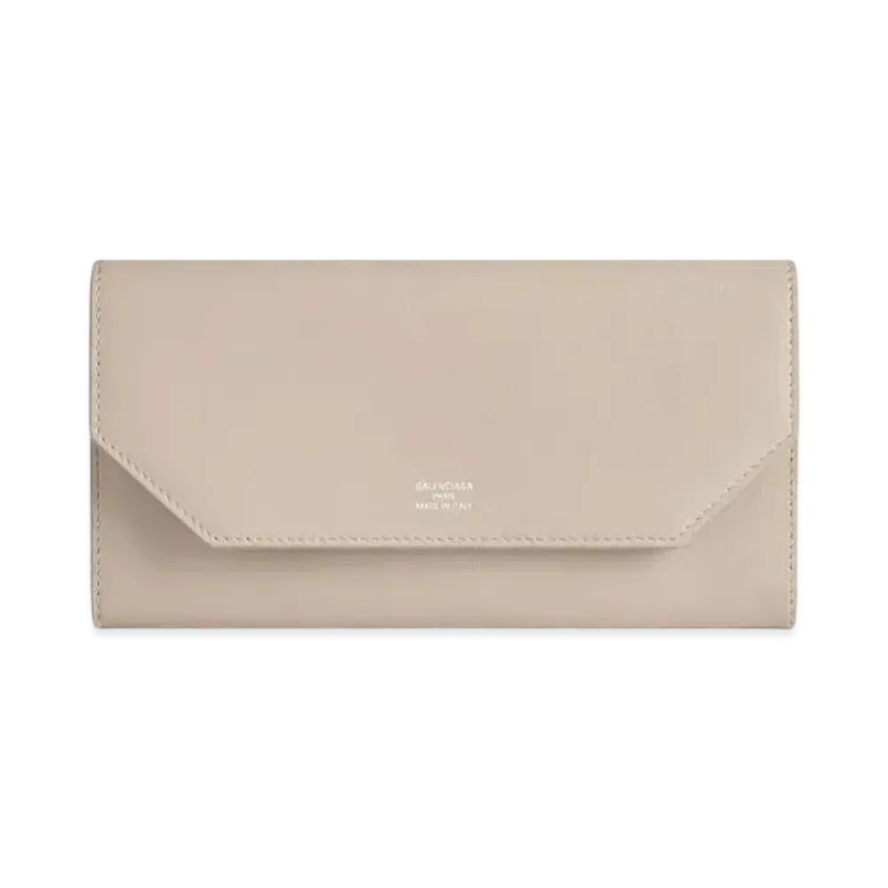 BALENCIAGA Envelope Long Wallet with Card Holder Smooth Calfskin Japan Exclusive "Greige"
