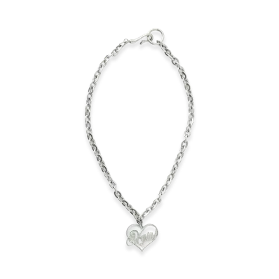 X-Girl Women's Heart Script Logo Chain Necklace "Silver"