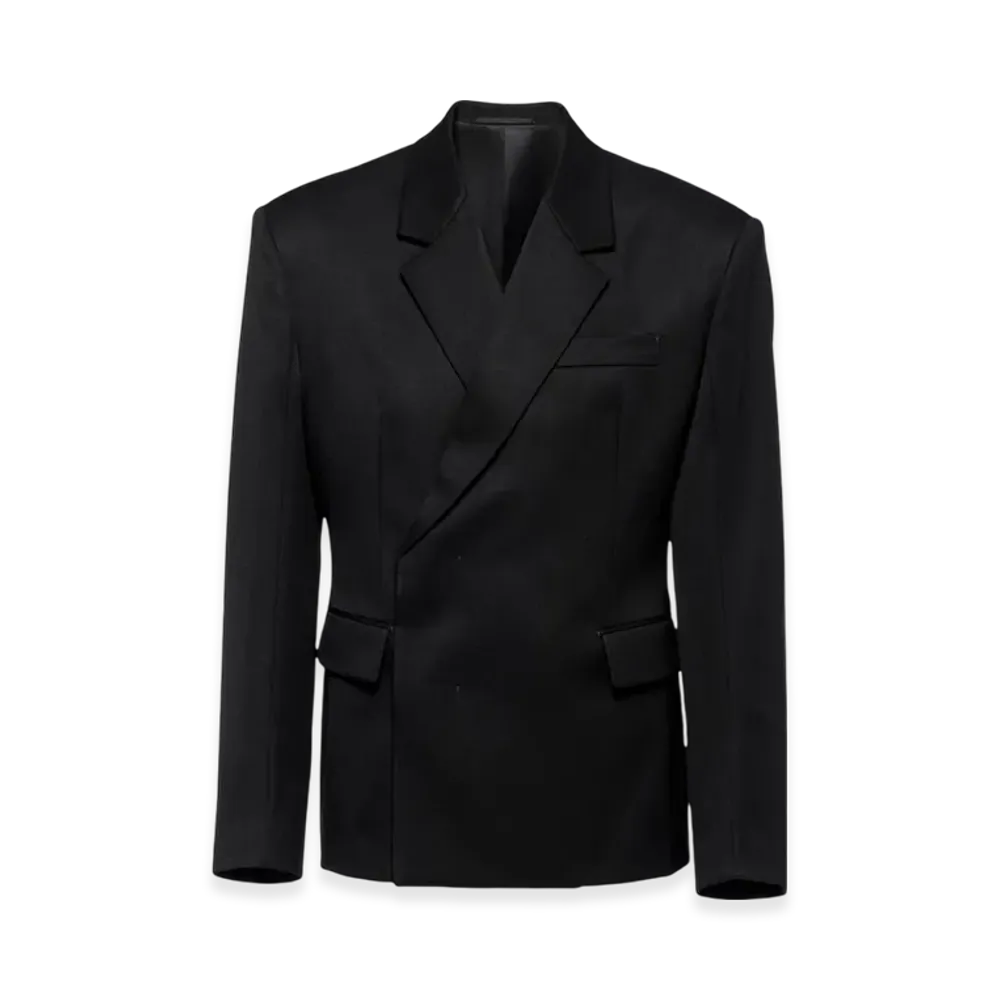 PRADA Double-Breasted Wool Jacket "Black"