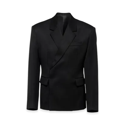 PRADA Double-Breasted Wool Jacket "Black"